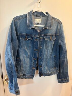 Universal Thread Faded Blue Denim Jacket with Button Front